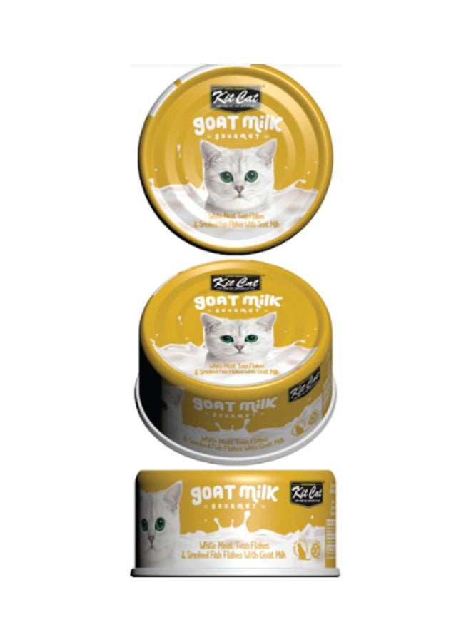 كيت كات لحم تونا أبيض ورقائق سمك مدخنة مع حليب الماعز متعدد الألوان 70جرام - Image 2