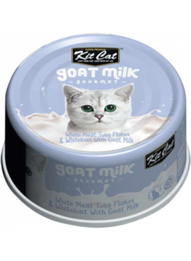 Kit Cat White Meat Tuna Flakes & Whitebait With Goat Milk Multicolour 70grams - Image 1