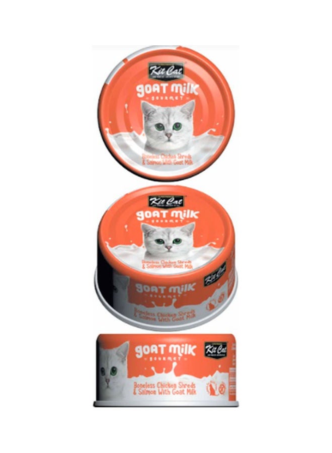 Kit Cat Boneless Chicken Shreds & Salmon With Goat Milk Multicolour 70grams - Image 2