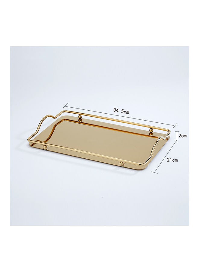 Arabest Stainless Steel Rectangle Dim Sum Tray Gold 34.5 x 21cm - Image 2