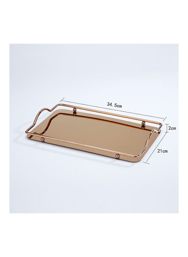 Arabest - Stainless Steel Rectangle Dim Sum Tray Rose Gold 34.5 x 21cm - Image 1