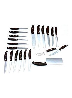 Knife Set With Case 25 Pcs Brown 1.08kg