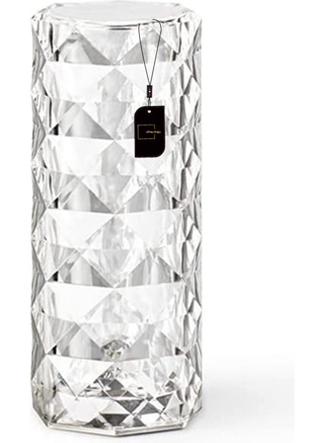 شاربدو Diamond Rose Shade Nightstand Table Lamp with Touch Control Transparent - Image 1