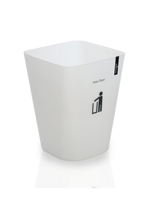 Square Trash Can White 23x23x30cm