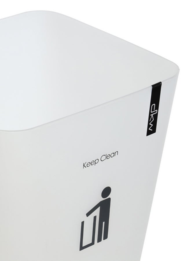 Square Trash Can White 23x23x30cm