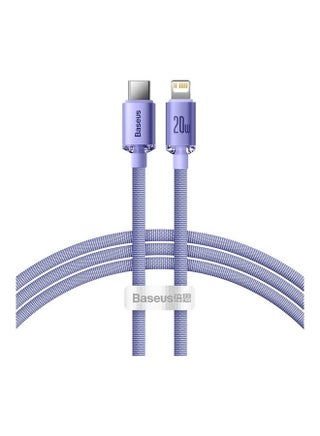 USB Type C to Lightning Cable Crystal Shine Series (2M), 20W Fast Charging PD Power Delivery For Apple iPhone 13, 12, 11, Pro, Max, Mini, SE, iPad, AirPods and More – Purple - v1641896319/N52356725A_1