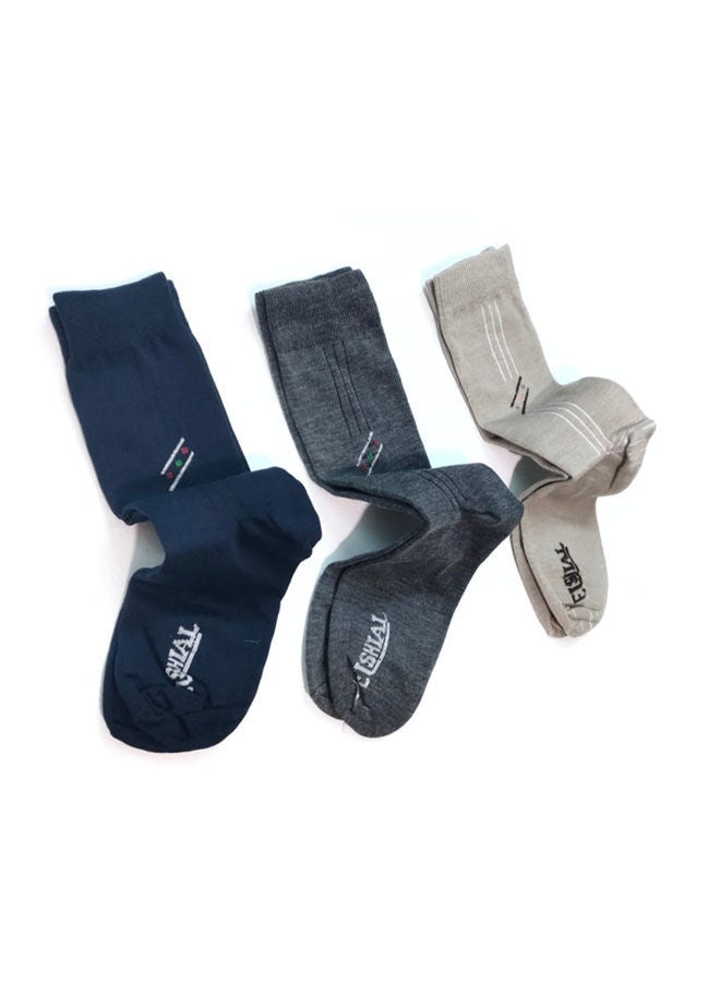 جوارب بطول يصل إلى الساق مصنوعة من مزيج القطن ومزينة بطبعة - Image 2