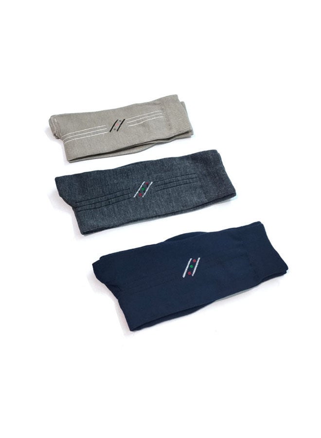 جوارب بطول يصل إلى الساق مصنوعة من مزيج القطن ومزينة بطبعة - Image 1