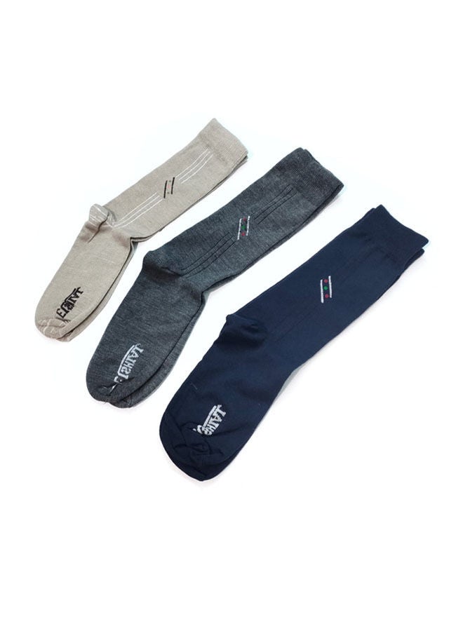 جوارب بطول يصل إلى الساق مصنوعة من مزيج القطن ومزينة بطبعة - Image 3