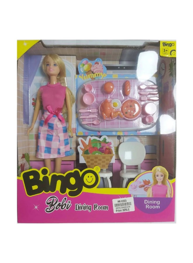 بينجو غرفة طعام الدمية بوبي