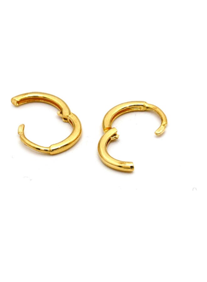 Gold Zone - 18 karat Real Gold Round Small Earring Set - Image 1