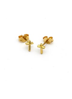 Gold Zone 18 Karat Gold Real 3D Cross Earring Set  - Image 1
