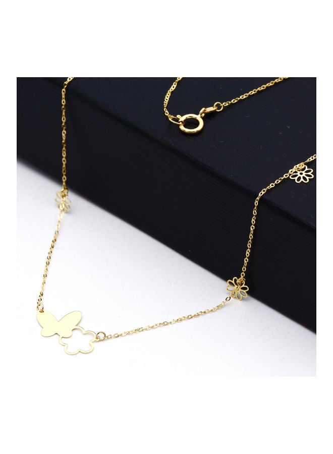 Gold Zone - 18 karat Real Gold Butterfly Necklace - Image 1