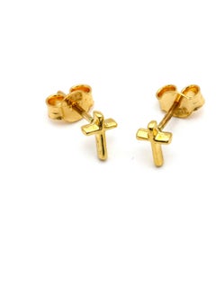 Gold Zone 18 Karat Gold Real 3D Cross Earring Set  - Image 2