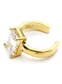 Gold Zone 18 Karat Gold Stone Cuff Earrings  - Image 3
