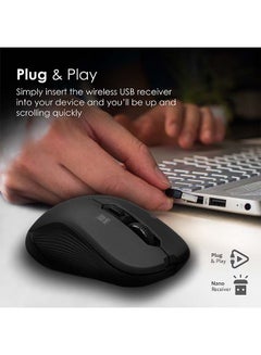 بروميت ماوس محمول بتتبع بصري 2.4 جيجاهرتز مع مستقبل USB صغير وزر DPI‏ 800/1200/1600 مع نطاق تشغيل يبلغ 10 أمتار وعدد 6 أمتار قابلة للبرمجة لون أسود.  - Image 5