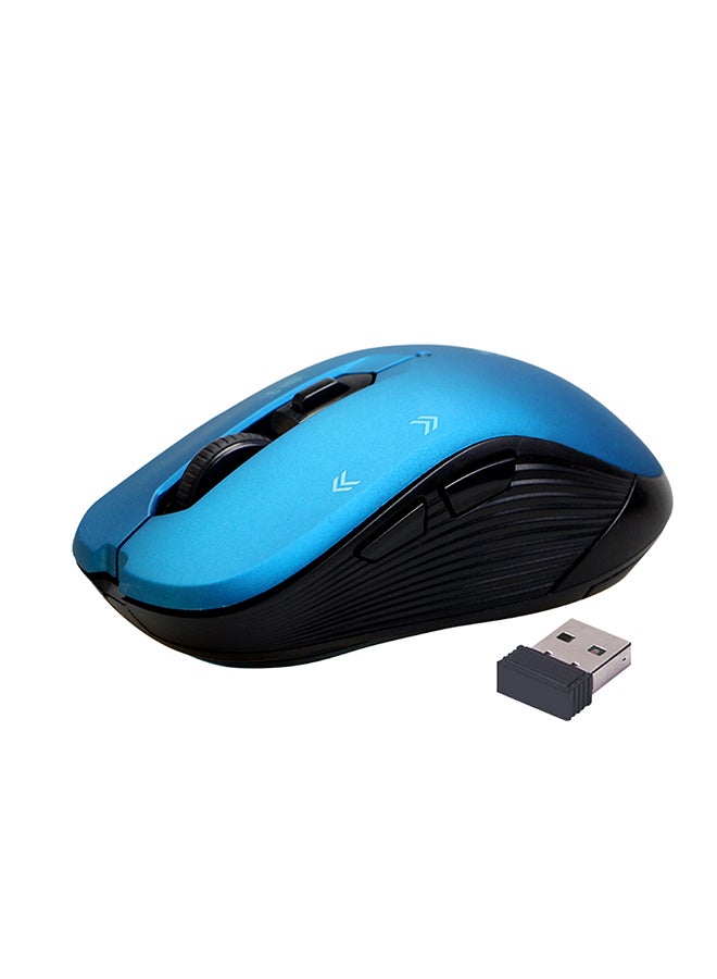 بروميت - ماوس محمول بتتبع بصري 2.4 جيجاهرتز مع مستقبل USB صغير وزر DPI‏ 800/1200/1600 مع نطاق تشغيل يبلغ 10 أمتار وعدد 6 أمتار قابلة للبرمجة أزرق - Image 1