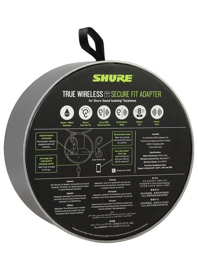 Shure - RMCE-TW2, True Wireless Secure Fit Adapter for Sound Isolating Earphones Black - Image 1