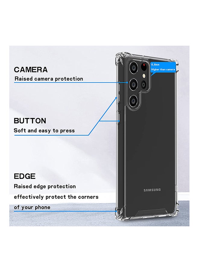 Muzz - Slim Case with 4 Corners Soft TPU Bumper Case for Samsung Galaxy S22 Ultra 5G Clear - Image 1