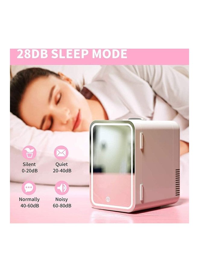 Arabest Mini Makeup Fridge with LED Light Mirror Portable Cosmetic Storage White  - Image 4