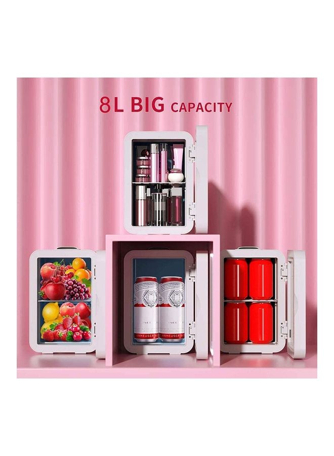 Arabest Mini Makeup Fridge with LED Light Mirror Portable Cosmetic Storage White  - Image 5