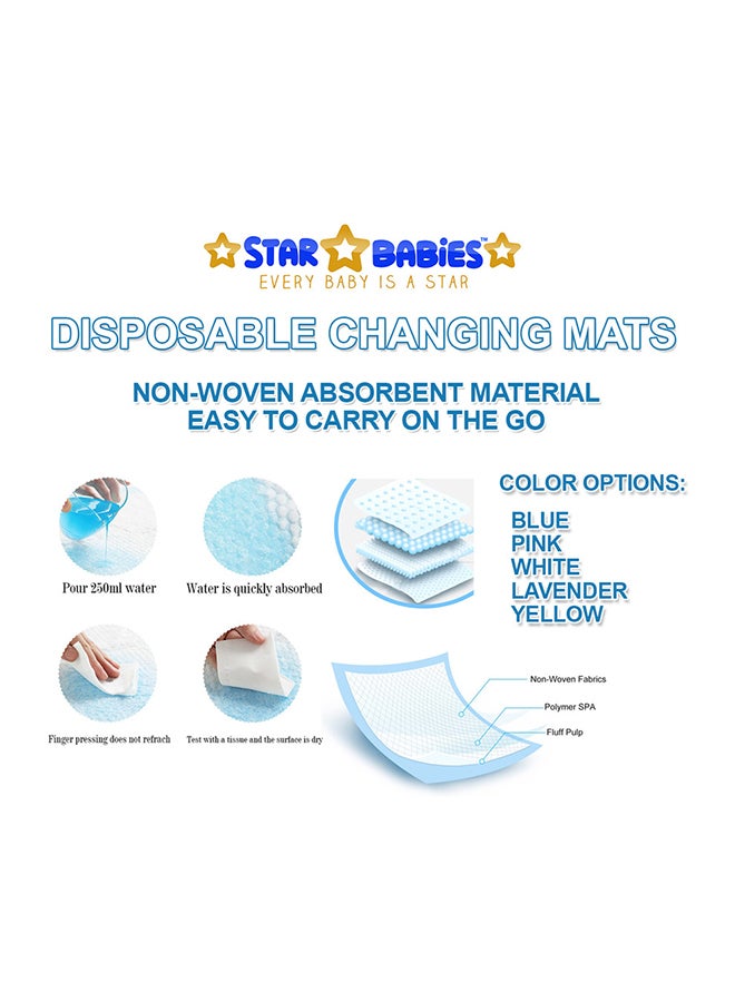 STAR BABiES Disposable Changing Mats White 200 - Pieces With Kids Reusable Mask - Image 2