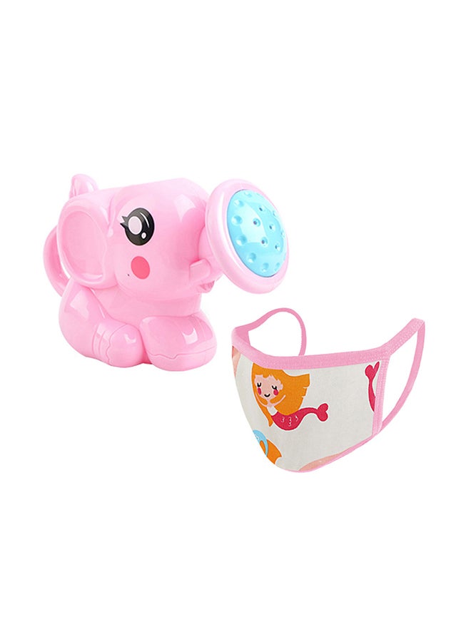 ستار بيبيز Combo Pack Watering Kettle Toy Pink + Kids Reusable Mask 14x9cm  - Image 1