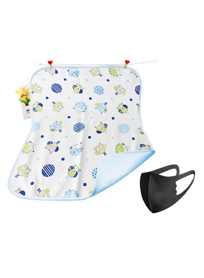 STAR BABiES Reusable Changing Mats Light Blue With Kids Reusable Mask  - Image 1