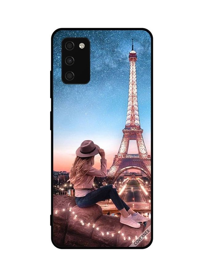 Covernex Samsung Galaxy A03s Protective Case Cover Printed Featuring 4G Brown Hat Girl & Effiel Tower DESIGN_0051 - Image 1