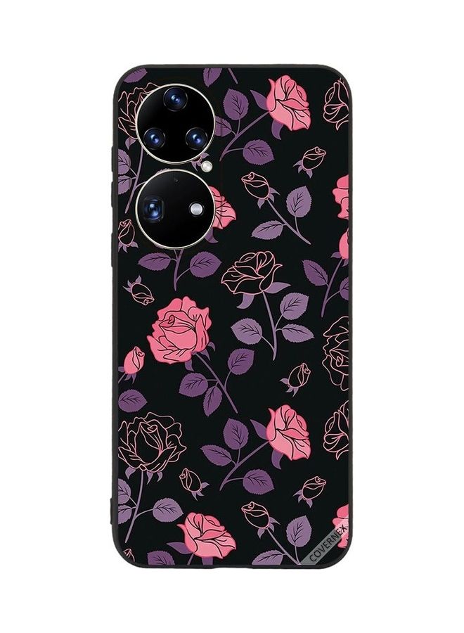 Covernex Protective Case Cover For Huawei P50 Pink And Purple Flowers Multicolour - Image 1