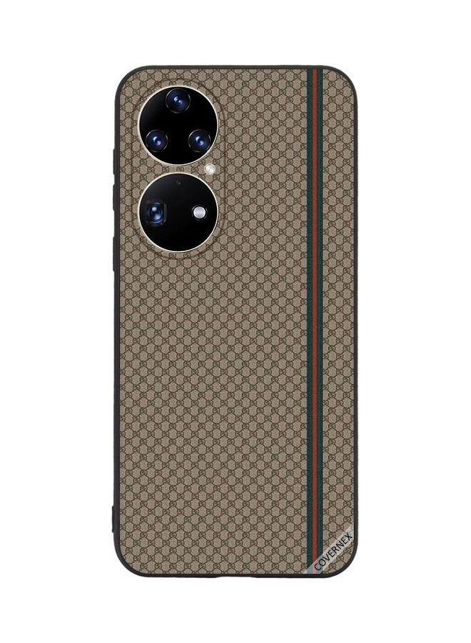 Covernex Protective Case Cover for Huawei P50 Strips On Brown Pattern Multicolour - Image 1