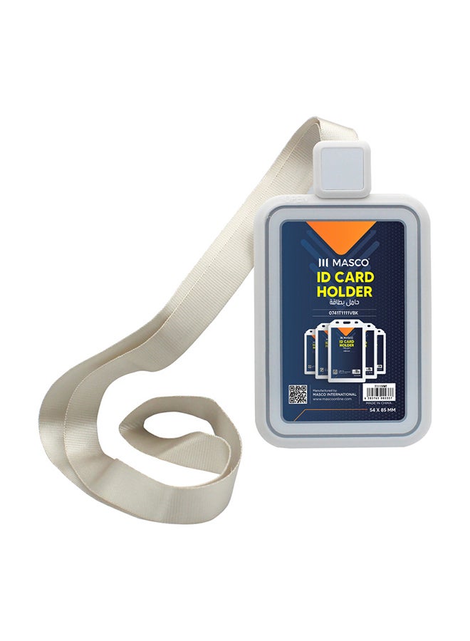 ماسكو حامل بطاقة الهوية الشخصية الرأسي بوجهين مع حبل تعليق مكون من 5 قطع أبيض/أصفر/أسود