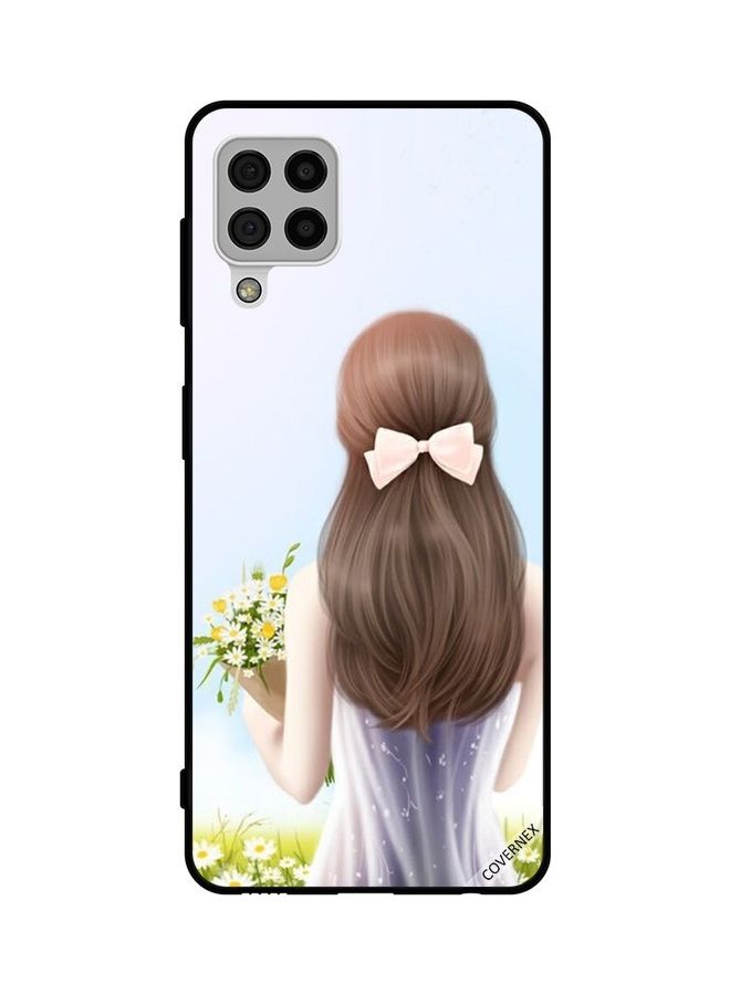 Covernex Samsung Galaxy A22 4G Protective Case Cover Printed Featuring Lovely Girl Holding Flowers DESIGN_0179 - Image 1