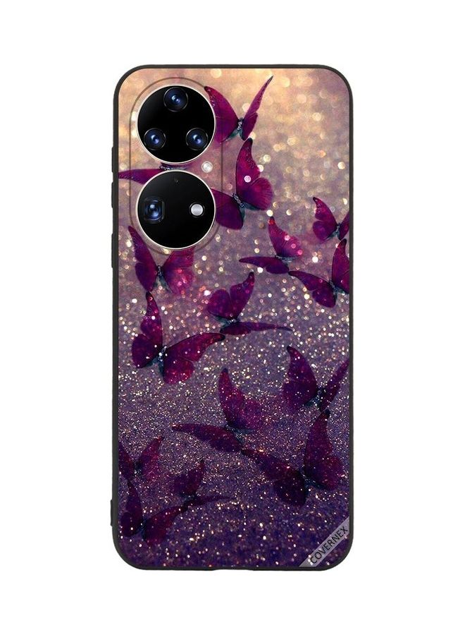 Covernex Huawei P50 Protective Case Cover Printed Featuring Glitter Butterflies DESIGN_0122 - Image 1