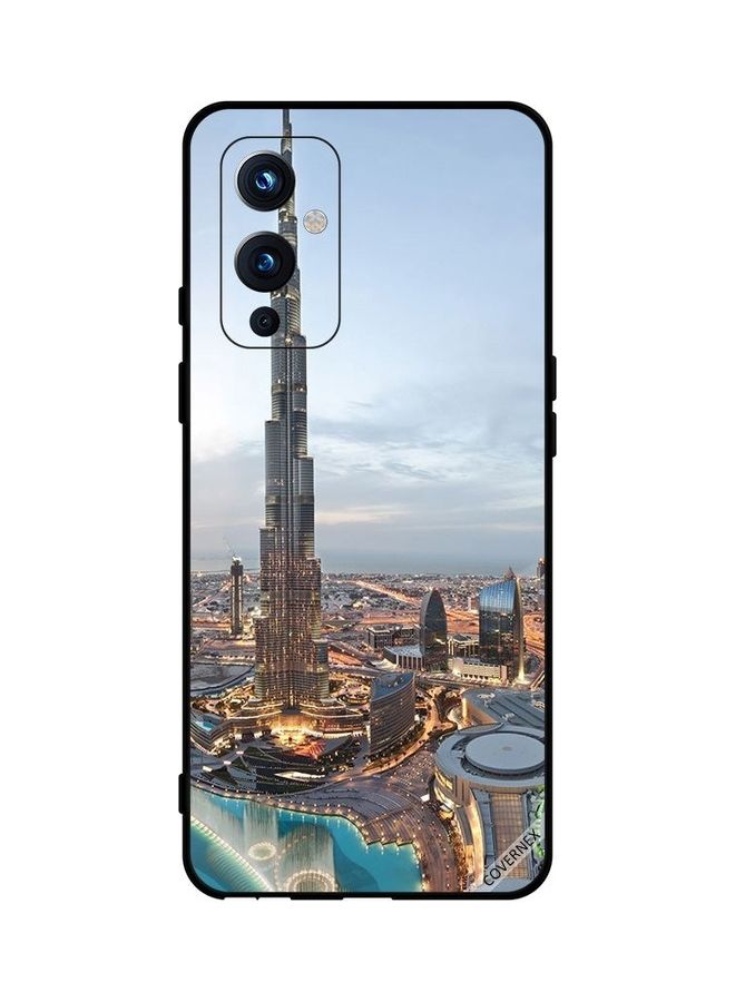 كوفرنيكس غطاء حماية واق لهاتف ون بلس 9 مزين بطبعة منظر جوي لبرج خليفة متعدد الألوان - Image 1