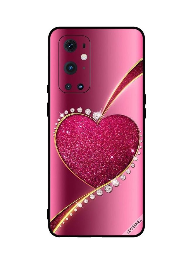Covernex Protective Case Cover for OnePlus 9 Pro Pink Diamond Glitter Heart Multicolour - Image 1