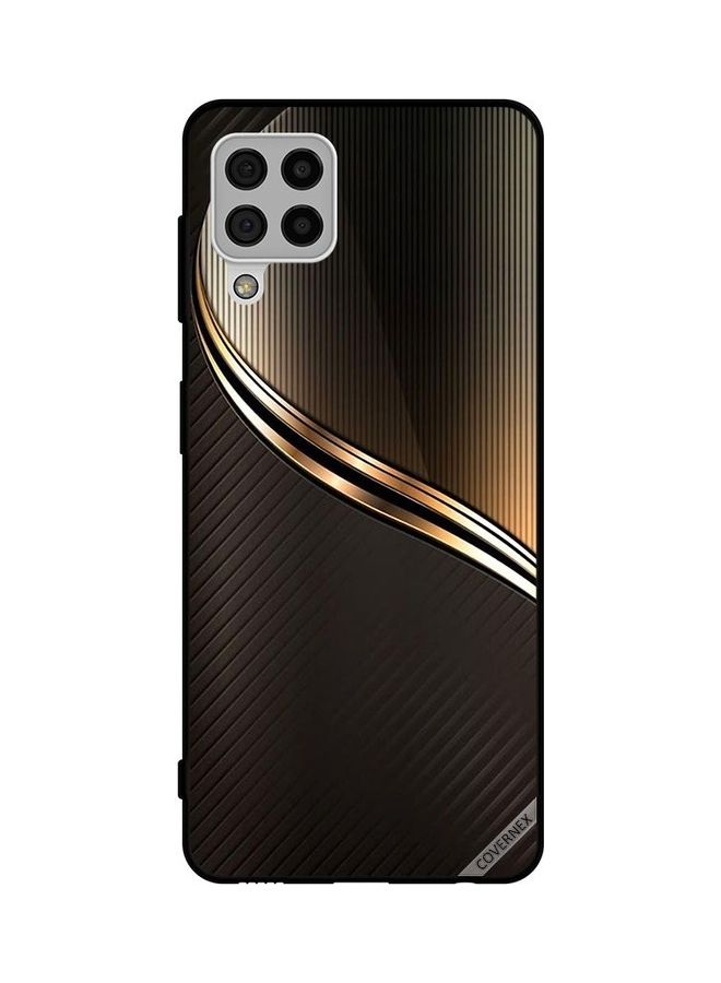 Covernex Protective Case Cover For Samsung Galaxy A22 4G Dark Golden Steal Pattern Multicolour - Image 1