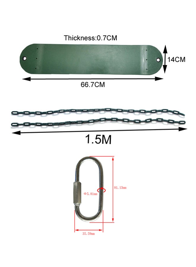 شيانغ يو مقعد أرجوحة متين بلون أخضر مع سلسلة وخطافات 66.7x14x0.7سم - Image 5