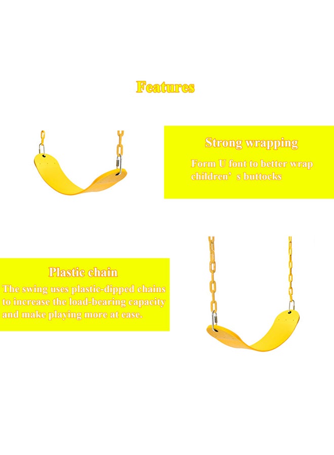 شيانغ يو مقعد أرجوحة مزوّد بسلسلة مطليّة بالبلاستيك مع خطاف لحديقة ملعب الأطفال 66.7x14x0.7سم - Image 3