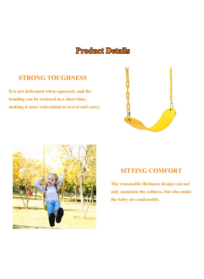 شيانغ يو مقعد أرجوحة مزوّد بسلسلة مطليّة بالبلاستيك مع خطاف لحديقة ملعب الأطفال 66.7x14x0.7سم - Image 2