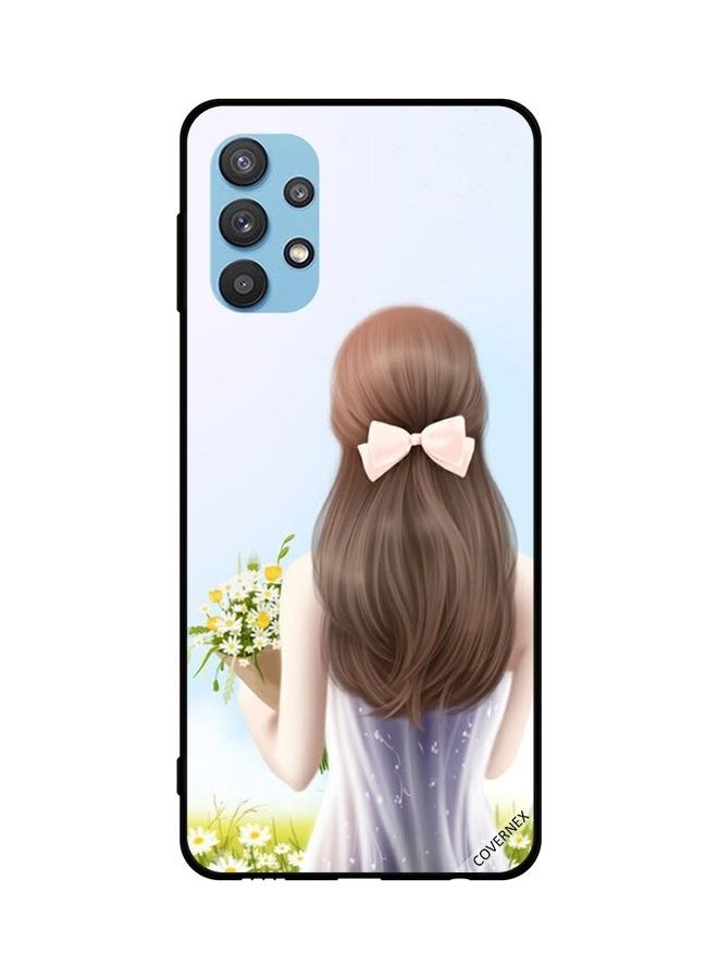 كوفرنيكس غطاء حماية واق لهاتف سامسونج جالاكسي طراز M32 5G فتاة جميلة تحمل الأزهار - Image 1