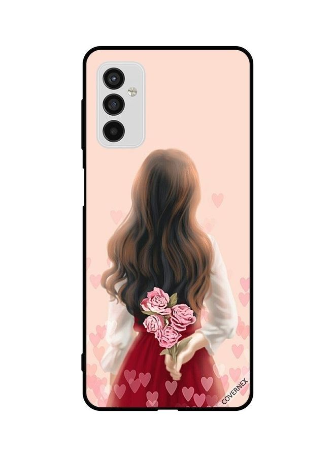 كوفرنيكس غطاء حماية واق لهاتف سامسونج جالاكسي طراز M52 5G فتاة تخفي زهور - Image 1