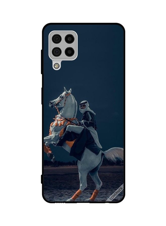 كوفرنيكس غطاء حماية واق لهاتف سامسونج جالاكسي A22 4G مزين بطبعة شاب يركب حصان متعدد الألوان - Image 1