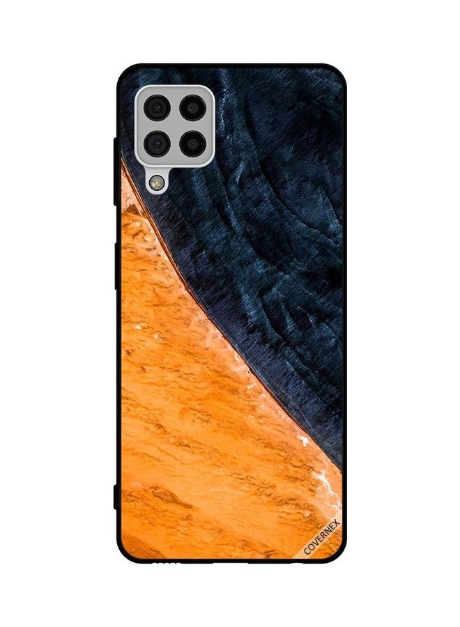 كوفرنيكس غطاء حماية لهاتف سامسونج جالاكسي A22 4G بلون أصفر وأسود متعدد الألوان - Image 1