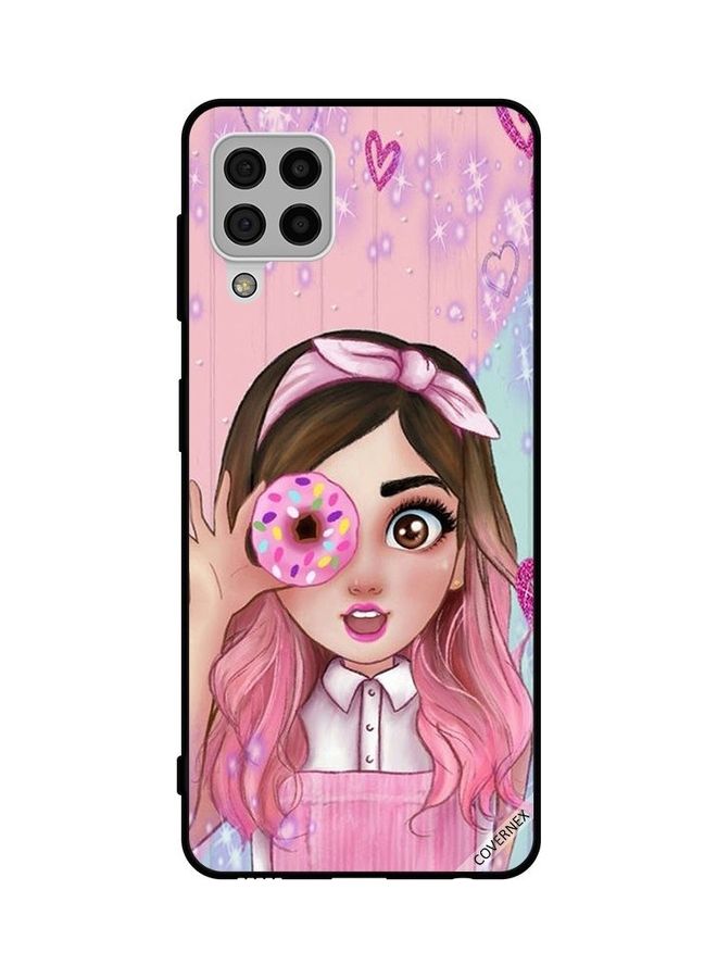 Covernex Samsung Galaxy A22 4G Protective Case Cover Printed Featuring Cute Little Girl Holding Donut DESIGN_0074 - Image 1