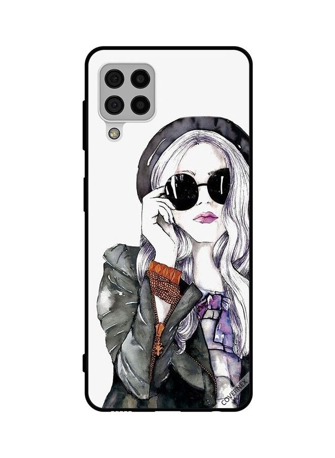 Covernex Protective Case Cover For Samsung Galaxy A22 Stylish Cute Girl With Black Glasses - Image 1