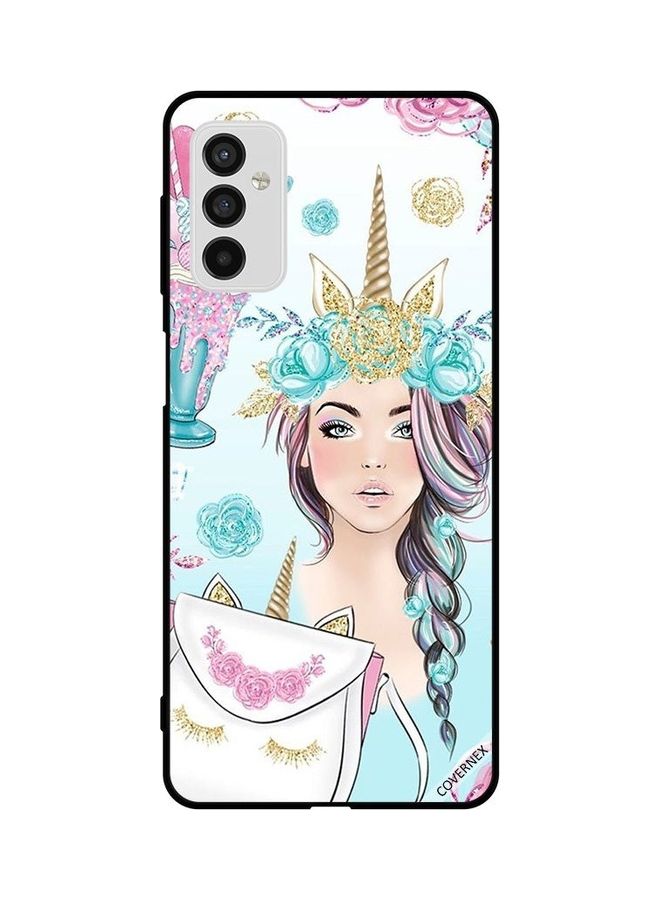 Covernex Protective Case Cover For Samsung Galaxy M52 5G Eyelashes On Bag And Unicorn Girl - Image 1