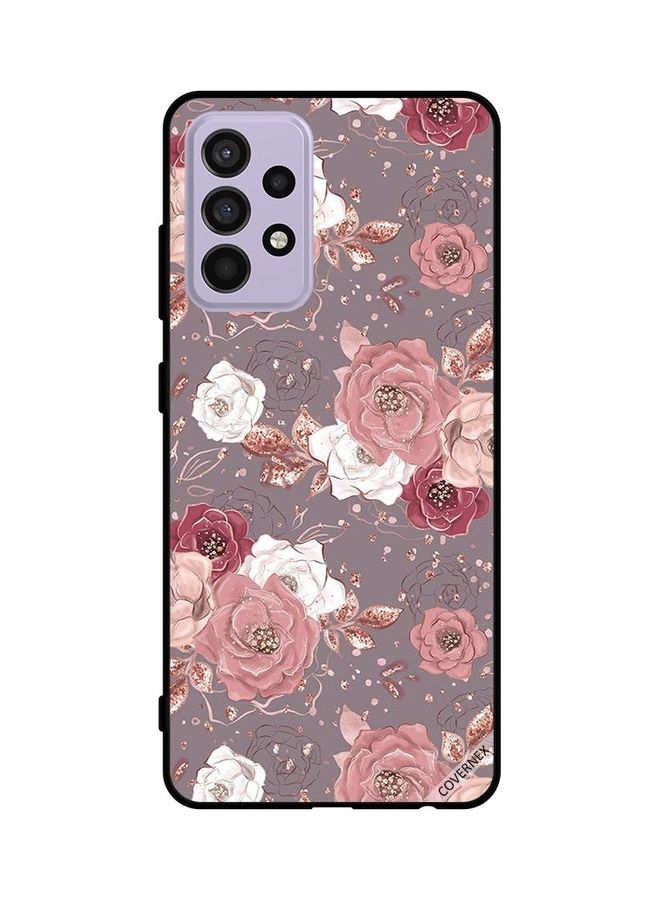 Covernex Samsung Galaxy A52s 5G Protective Case Cover Printed Featuring Protective Case Cover Printed Featuring s 5G Choclate Color Floral Pattern DESIGN_0063 - Image 1