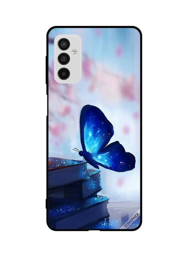 Covernex Protective Case Cover For Samsung Galaxy M52 5G Dark Blue Butterfly On Books - Image 1