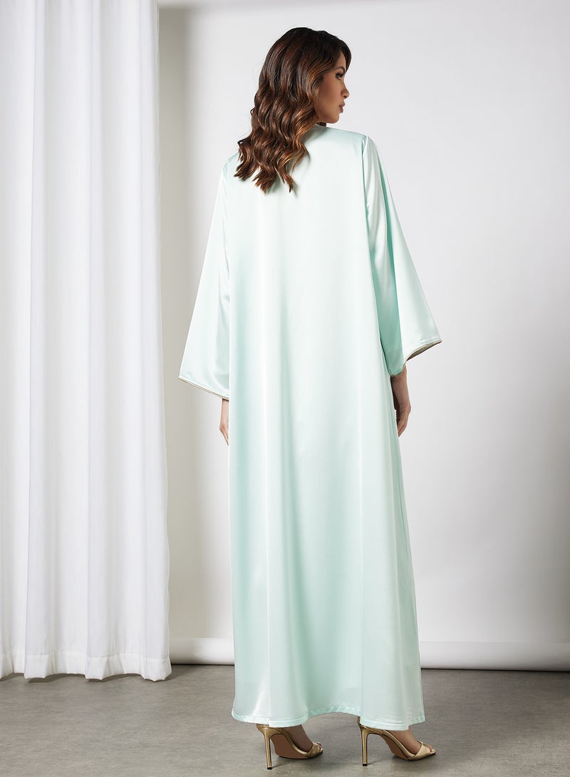 Embroidered Front Abaya Light Green - v1641980090/N44102804V_2